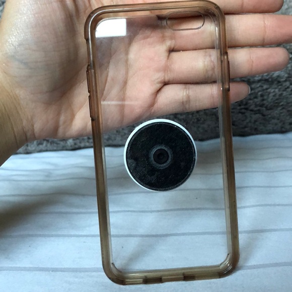 Clear iPhone 6s case with marble pop socket - Picture 2 of 3